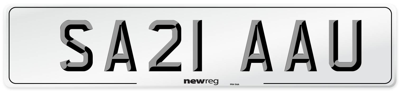 SA21 AAU Number Plate from New Reg